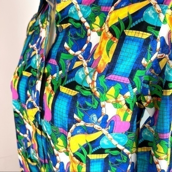Creatures of the Wind Womes Tile Print Button Blouse size 0 - Picture 4 of 10